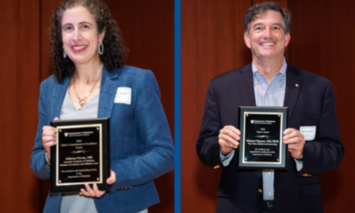 The Duke Department of Medicine has recognized two faculty members for exceptional leadership and service, presenting the 2026 Chair’s Commitment to Excellence Award to Dr. Juliessa Pavon and the 2026 Chair’s Award to Dr. Michael Pignone