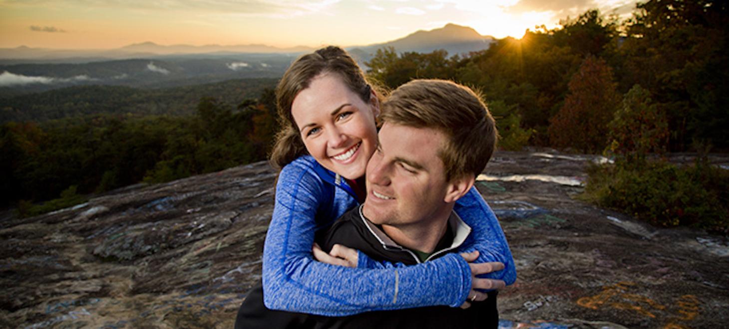 Photo of Stephanie Lipscomb with her boyfriend at Bald Rock Heritage Preserve in Cleveland, South Carolina