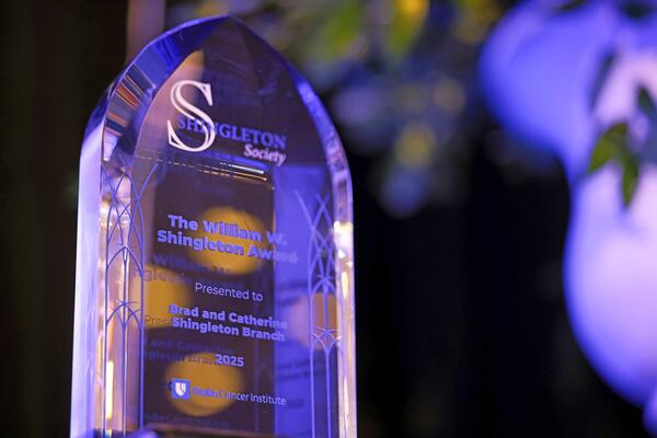 A crystal trophy for the William W. Shingleton Award