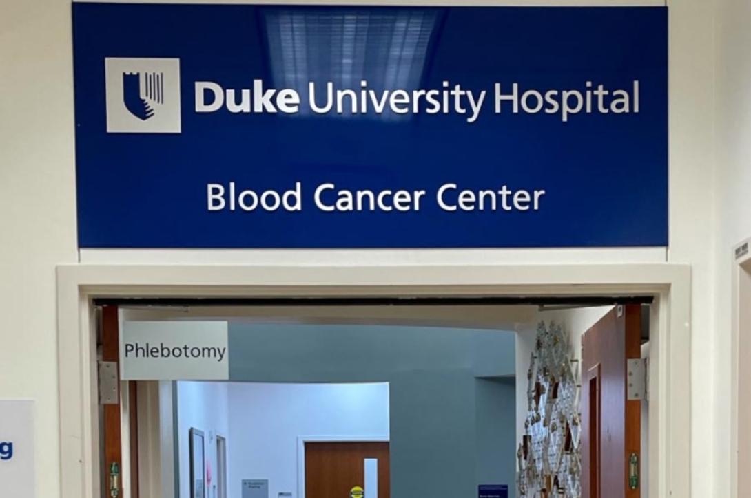Duke Blood Cancer Center sign