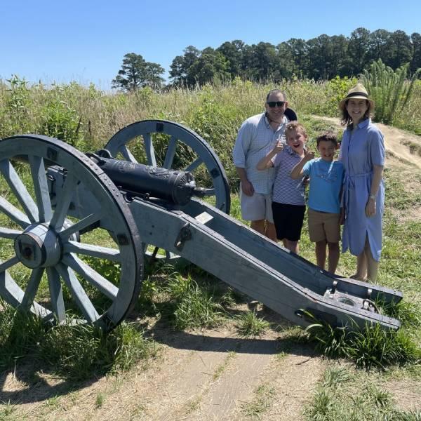 April Salama, MD, and her husband Joseph Salama, MD, at the Yorktown Battlefield National Historic Park